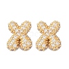 Brass Micro Pave Cubic Zirconia Stud Earrings EJEW-Z091-04G-X-2