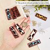 Olycraft DIY Rectangle with Leopard Print Pendant Drop Earring Making Kit DIY-OC0008-38A-3