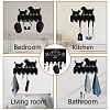 Black Wood & Iron Wall Mounted Hook Hangers DIY-WH0601-008-7