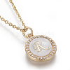 Brass Initial Pendant Necklaces NJEW-I230-24G-R-3