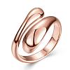 Real Rose Gold Plated Adjustable Brass Finger Rings for Women RJEW-BB07574-B-1