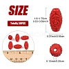 30Pcs Carved Cinnabar Beads CARL-YW0001-01-2
