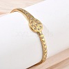 304 Stainless Steel Crystal Rhinestone Hinged Cuff Bangles SA-CBAB92B-20G-5