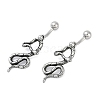 Snake 316 Surgical Stainless Steel Belly Button Rings/Earrings EJEW-G416-18D-AS-4