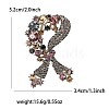 Sikl Ribbon Alloy Rhinestone Brooches for Backpack Clothes PW-WG0CC15-01-4