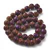 Electroplated Natural Lava Rock Beads Strands G-A251-D01-01B-1