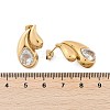 304 Stainless Steel Clear Cubic Zirconia Stud Earrings EJEW-M070-09G-3