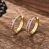 Brass Micro Pave Cubic Zirconia Huggie Hoop Earrings EJEW-L231-41G-4