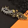 Tibetan Style Alloy Rhinestone Hair Barrettes PHAR-P010-02AG-2