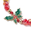 Christmas Glass Braided Bead Bracelets BJEW-JB10892-03-3