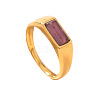 304 Stainless Steel & Natural Amethyst Finger Rings WG525D6-01-2