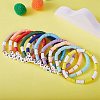 10Pcs 10 Style Encourage Word Polymer Clay Heishi Surfer Stretch Bracelets Set with Heart sgBJEW-SW00041-6