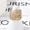 Brass Micro Pave Clear Cubic Zirconia Finger Rings for Women RJEW-R011-11G-01-3