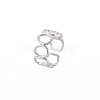 304 Stainless Steel Open Geometry Wrap Cuff Ring for Women RJEW-S405-166P-3