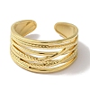 Vacuum Plating 201 Stainless Steel Criss Cross Wide Open Cuff Rings for Women RJEW-C092-30G-2