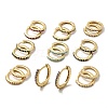 Brass Micro Pave Cubic Zirconia Hoop Earrings EJEW-P322-01G-4