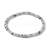 Natural Sesame Jasper Rondelle Beaded Stretch Bracelets BJEW-JB09980-06-1