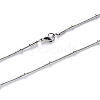 304 Stainless Steel Round Snake Chain Necklace NJEW-S420-009A-P-1