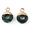 Synthetic Malachite Flat Round/Donut Charms G-I347-03-2