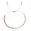 Glass Seed Beads Braided Bead Bracelets TY7987-2-1