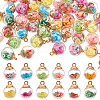 96Pcs 12 Colors Clear Glass Pendants FIND-ME0003-40-1