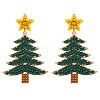 Christmas Trees with Star Alloy Dangle Stud Earrings for Women EJEW-Z078-03B-2