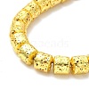 Electroplated Natural Lava Rock Beads Strands G-G984-07G-3