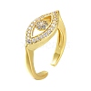 Brass Micro Pave Cubic Zirconia Cuff Rings RJEW-N031-04-G-3