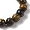 10mm Round Natural Tiger Iron Braided Bead Bracelets BJEW-C067-01C-04-3