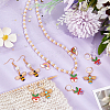 Alloy Enamel Bee & Leaf Planter with Heart Pendant Locking Stitch Markers HJEW-AB00042-4