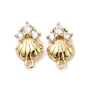 Brass Cubic Zirconia Stud Earring Finding KK-Q048-15G-1