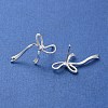 925 Sterling Silver Bowknot Stud Earrings EJEW-P296-05S-2