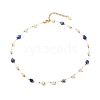 Natural Gemstone & Pearl Beaded Necklace NJEW-JN03894-3