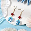 Handmade Glass Seed Beads Octopus Dangle Earrings EJEW-MZ00278-02-2