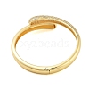 Rack Plating Brass Micro Pave Clear Cubic Zirconia Open Cuff Bangles for Women BJEW-B109-03G-3