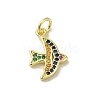 Real 18K Gold Plated Brass Pave Cubic Zirconia Pendants KK-M283-04A-02-1