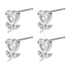 SHEGRACE Brass Micro Pave Cubic Zirconia Stud Earrings XGRQ4N571-707P-1