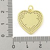 Rack Plating Heart with Flower Brass Micro Pave Clear Cubic Zirconia KK-Z053-23G-03-3