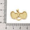 Double Heart Brass Micro Pave Cubic Zirconia Pendants KK-K385-046G-4