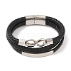 Braided Microfiber Leather Multi-strand Bracelets BJEW-B096-05D-1