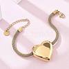 304 Stainless Steel Heart Links Bracelets BJEW-C089-12G-2