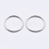 Anti-Tarnish Rhodium Plated 925 Sterling Silver Round Rings STER-F036-03P-1x8-2