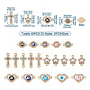 40Pcs 20 Styles Evil Eye Zinc Alloy Enamel Connector Charms ENAM-TA0001-37-11