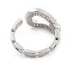 Rack Plating Brass Clear Cubic Zirconia Belt Shape Open Cuff Rings for Women KK-S371-06P-3