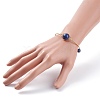 Natural Lapis Lazuli(Dyed) Round Beaded Bangle BJEW-JB07816-01-3