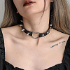 2Pcs Adjustable Gothic PU Leather Alloy Heart Spike Rivet Heart Choker Necklaces for Women NJEW-CL0001-17A-5