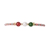 Christmas 6mm Round Dyed Natural TaiWan Jade & Natural Carnelian & Glass Seed Beads Braided Bead Bracelets BJEW-MZ00070-03-3