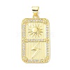 Brass Cubic Zirconia Pendants ZIRC-C022-42G-1