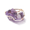 Natural Amethyst Pendants PALLOY-JF01449-02-4