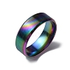 Titanium Steel Wide Band Finger Rings for Women Men RJEW-WH0009-13G-M-1